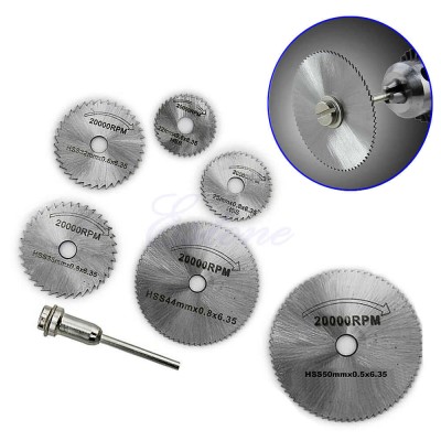 7PCS HSS Rotary Tool Circular Saw Cutting Discs 